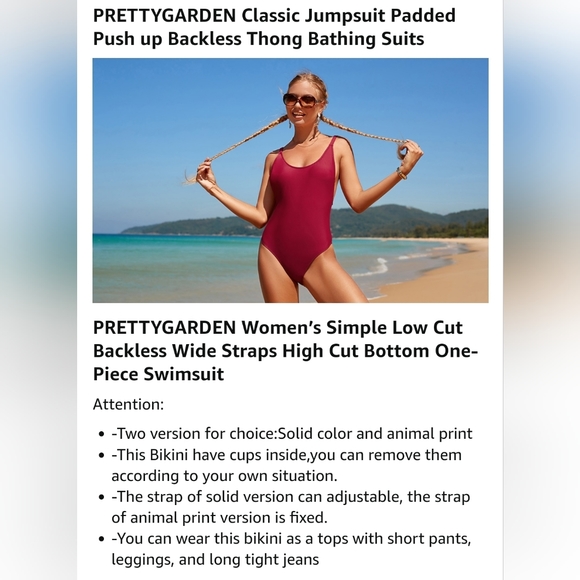 🆕️🏷 One Piece U-Neck Tummy Control Slimming Strap Backless swimsuit leopard S - Picture 5 of 10